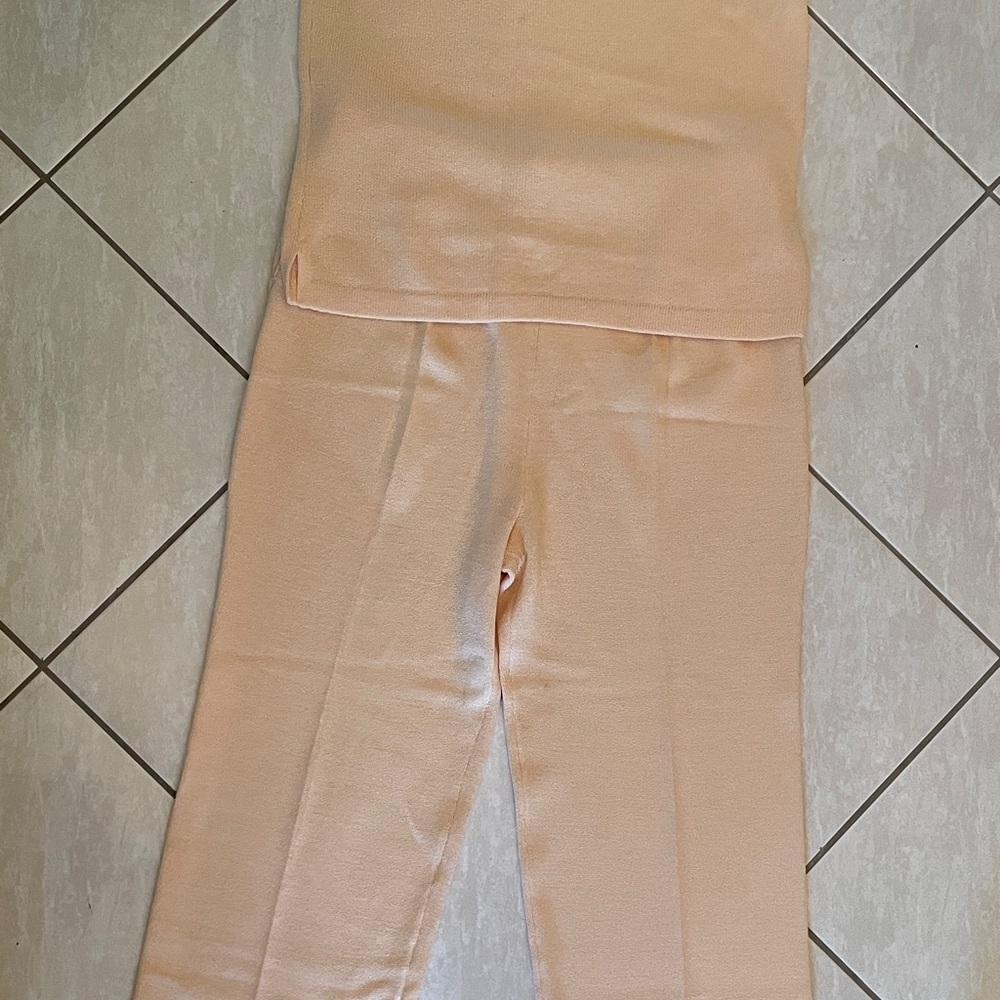 St. John Soft Peach Knit Ensemble